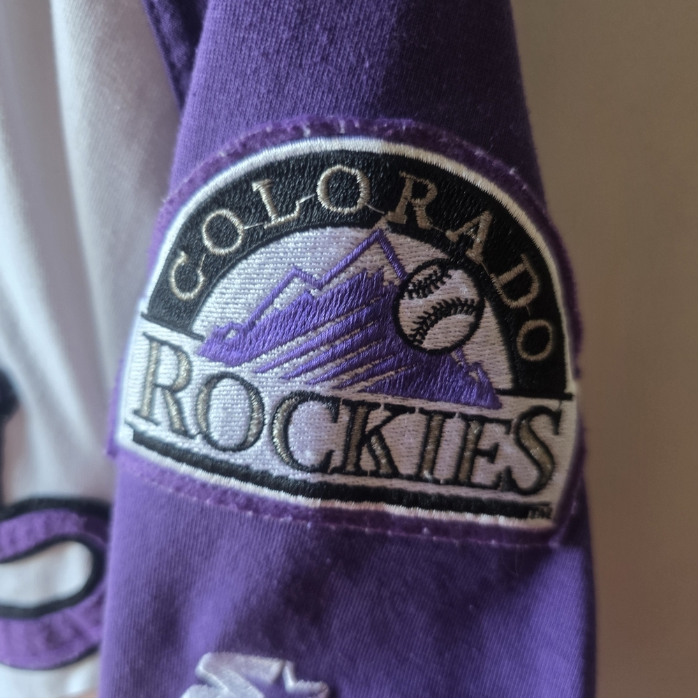 Vintage Starter Colorado Rockies Purple MLB Jersey – 90s Y2K Streetwear Fit S/M - Picture 6 of 10